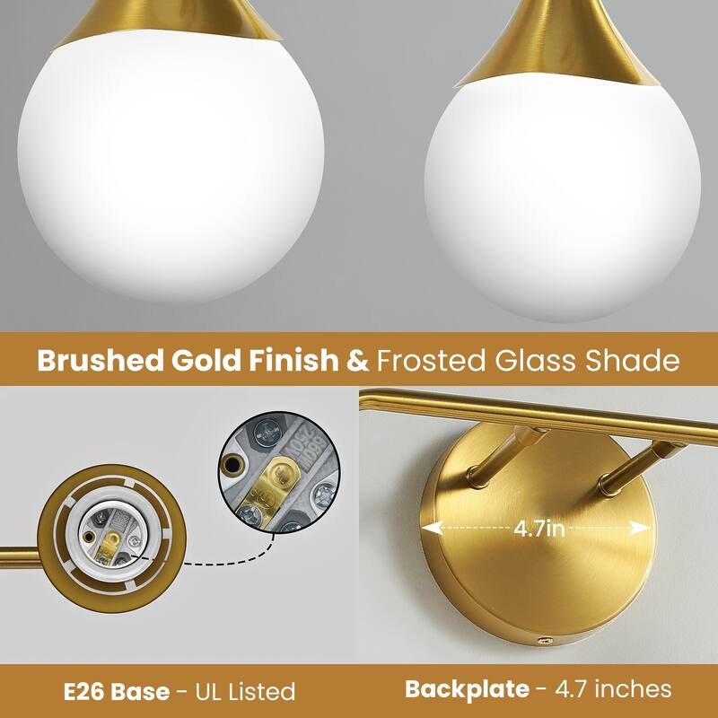 Dimmable Vanity Light with Clear Glass Shade