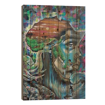 Our History Print On Wood by Artist Ria - Multi-Color