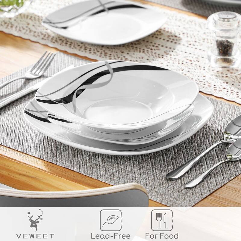 VEWEET Fiona Porcelain Dinnerware Set