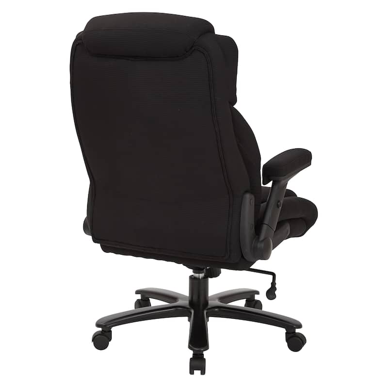 Big and Tall Deluxe High-Back Executive Office Chair in Black Fabric