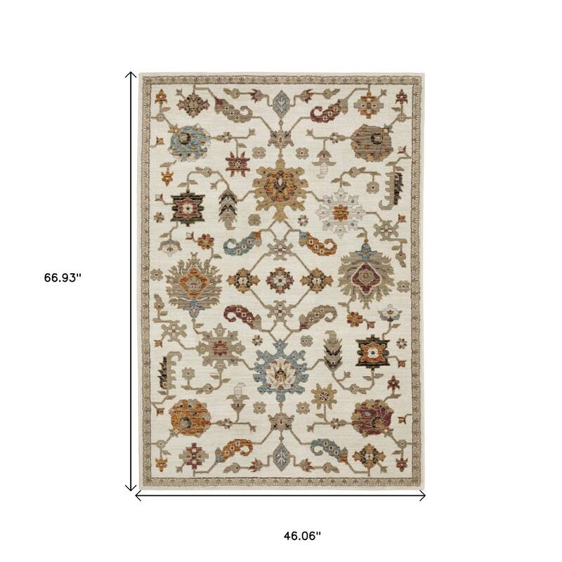 HomeRoots Oriental Traditional Rectangle Area Rug - 66.93 in. x 46.06 in. x 0.55 in.