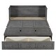 preview thumbnail 11 of 18, Queen Size Murphy Bed with USB Port and a Large Drawer, Folding Bed, Gray