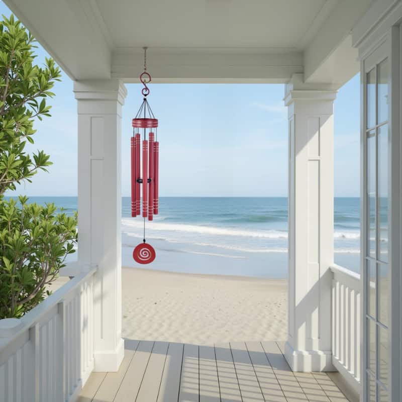 Sunset Vista Design 41" Heavy Tone Wind Chime, Red - Red