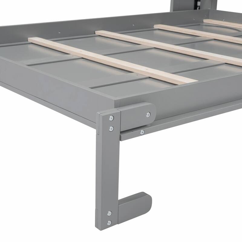 Full/Queen Size Murphy Bed Wall Bed with Shelves
