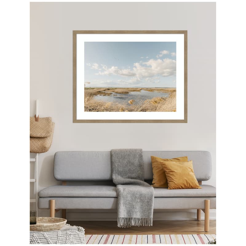 Kate and Laurel Framed Art Marshland by Crystal Lynn Collins
