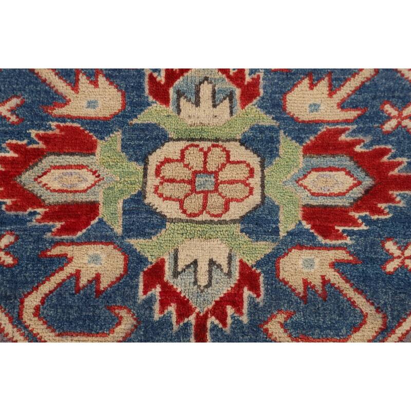 Kazak Oriental Area Rug Handmade Traditional Grey Wool Carpet - 5'0" x 6'8"