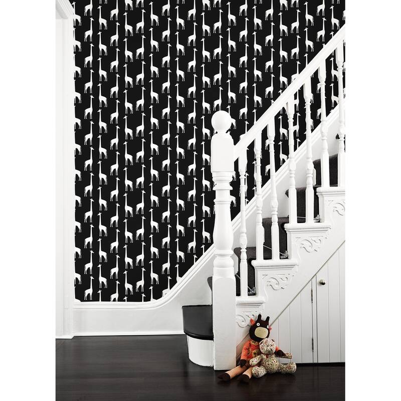 Chesapeake Vivi Black Giraffe Wallpaper - 20.9 x 396 x 0.025