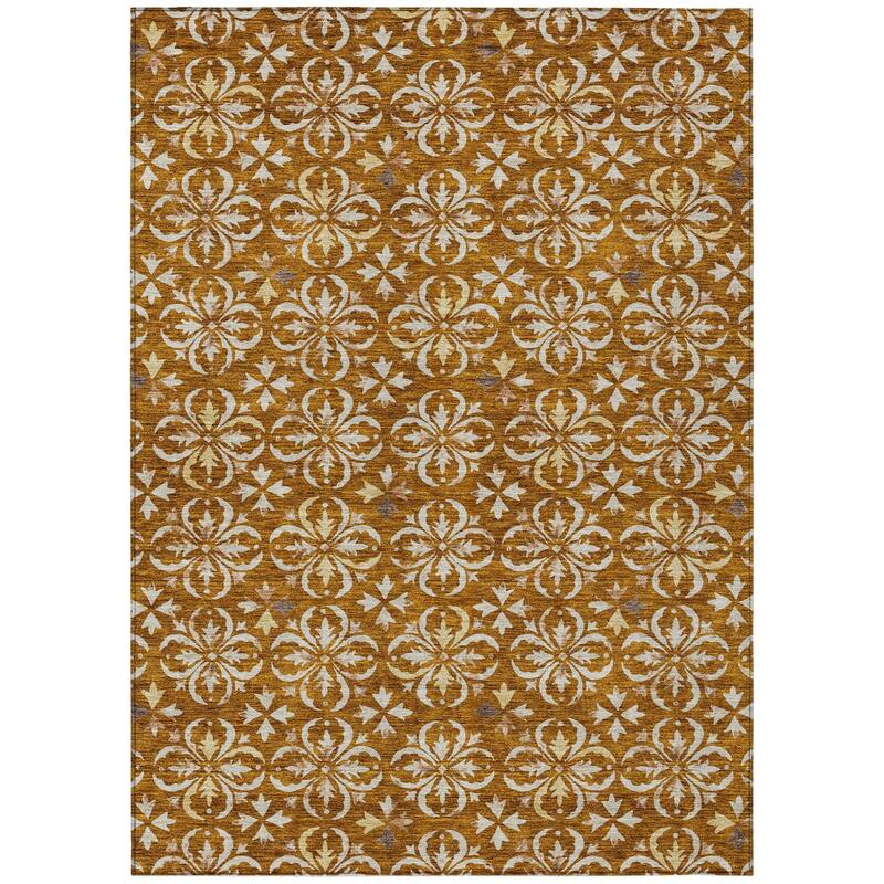 HomeRoots Floral Transitional Rectangle Outdoor Rug