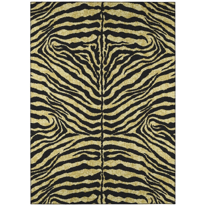 Addison Indoor/ Outdoor Safari Zebra Animal Print Washable Area Rug