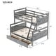 preview thumbnail 15 of 16, Twin Over Full Bunk Bed with 2 Storage Drawers & Ladder, Wood Bunkbed Frame Can Be Divided into 2 Beds