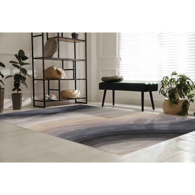 Blue Desertland Area Rug by EORC | Stylish and Versatile Rug for Addin - 5' x 8' - Blue