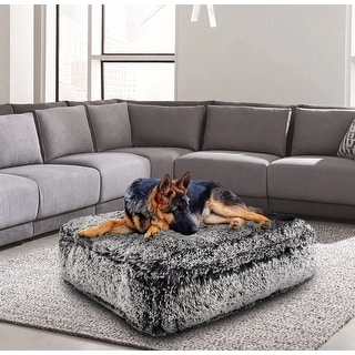 Espresso 4XL Furhaven Pet Dog Bed Orthopedic Goliath Quilted Faux Fur and Velvet Chaise Lounge Living Room Couch Pet Bed with Removable Cover for Dogs and Cats