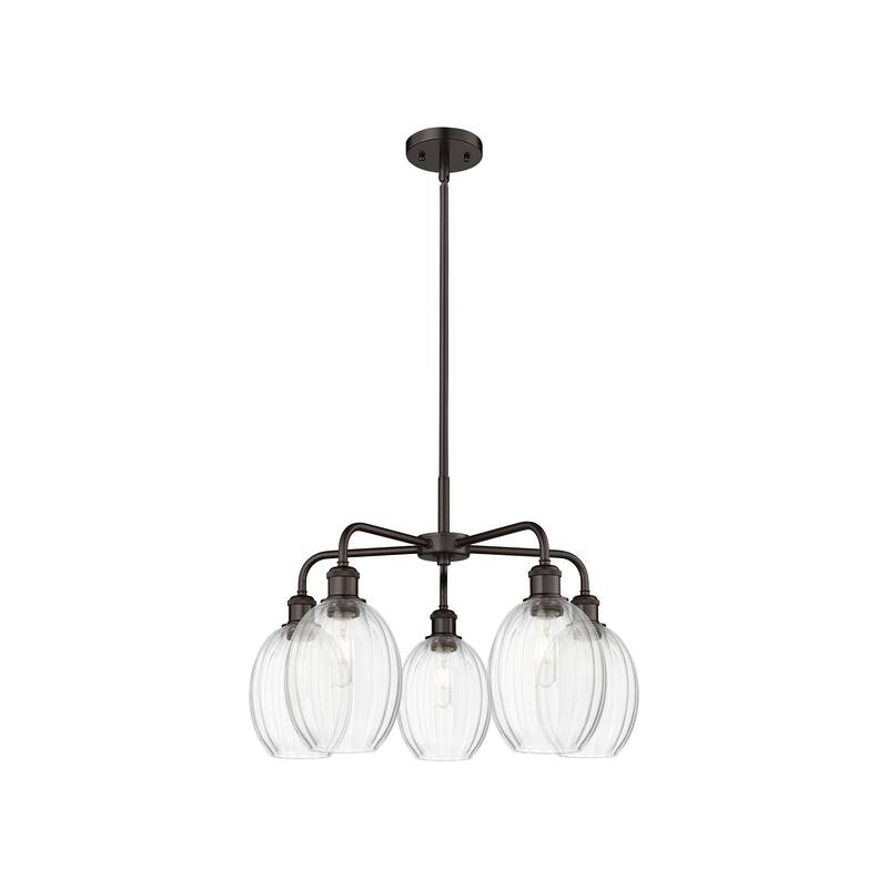 Innovations Lighting Endless Possibilities Ballston - Preston - 5 Light 25" Bulb Shade Stem Hung Chandelier - Clear/Oil Rubbed Bronze