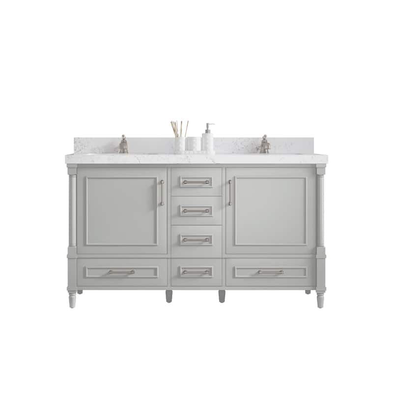 Willow Collections 60 in. W x 22 in. D Aberdeen Double Sink Bathroom Vanity with Countertop