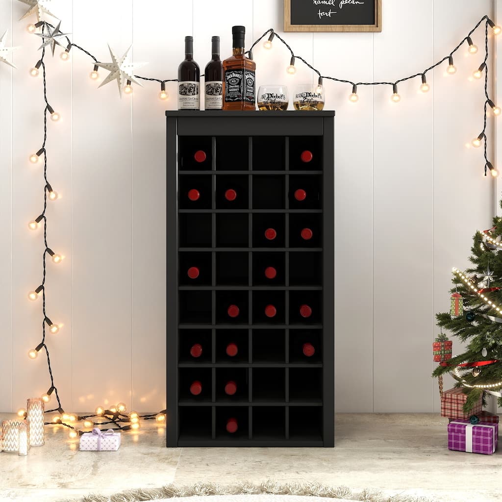 Modular 32 Wine Bar Cabinet Buffet Cabinet, 17.80"W x 15.95"D x 35.43"H