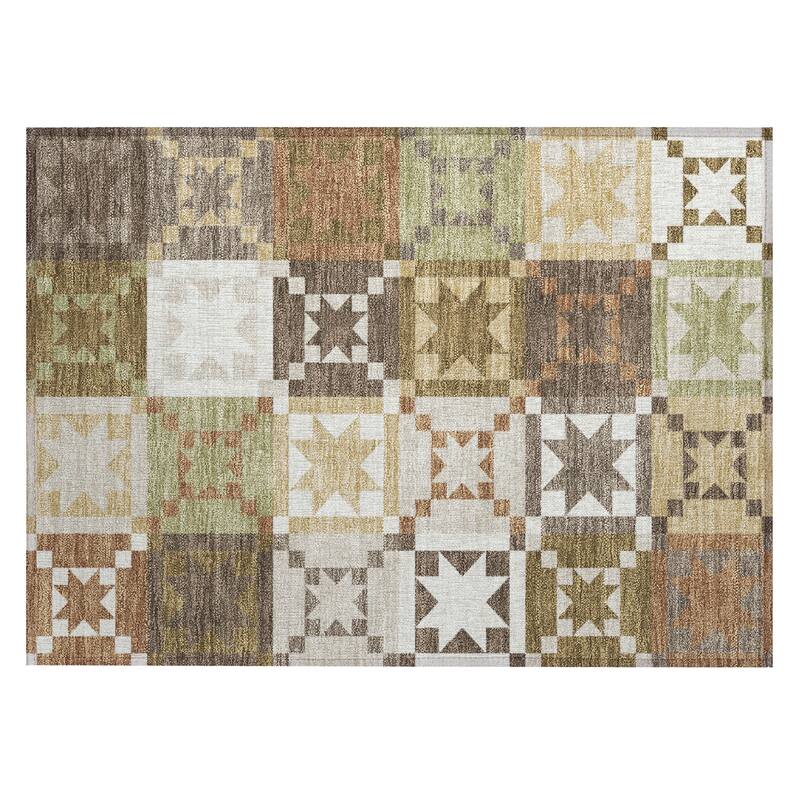 Machine Washable Indoor/ Outdoor Modern Newton Chantille Rug