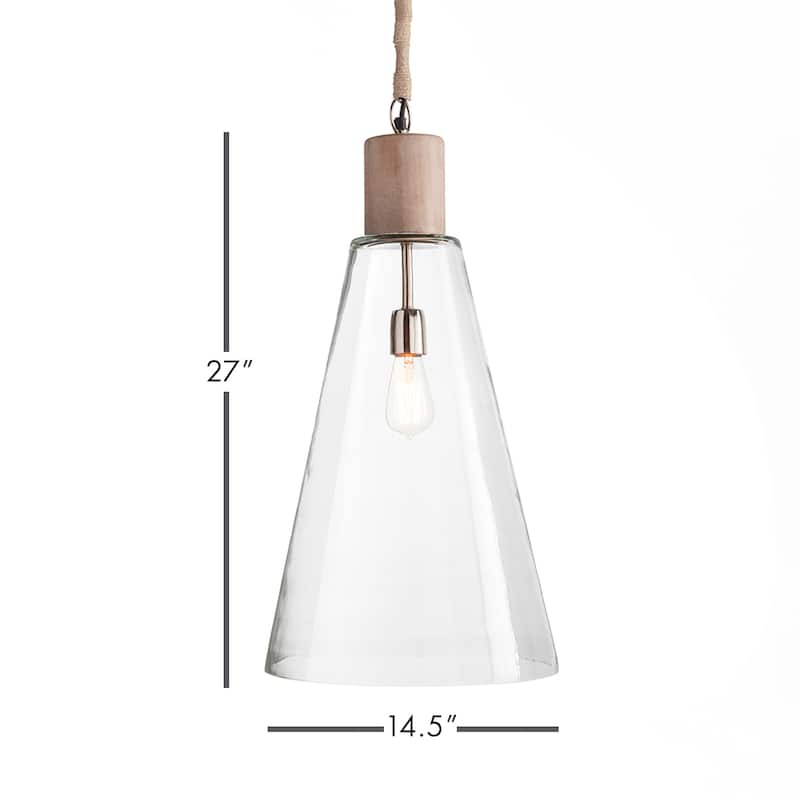 Anselm Pendant Whitewash Finish - 14.5"x14.5"x27"