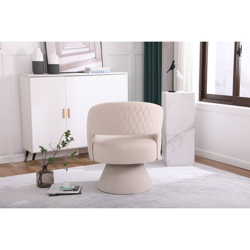 Swivel Round Barrel Accent Armchair for Living Room, Bedroom