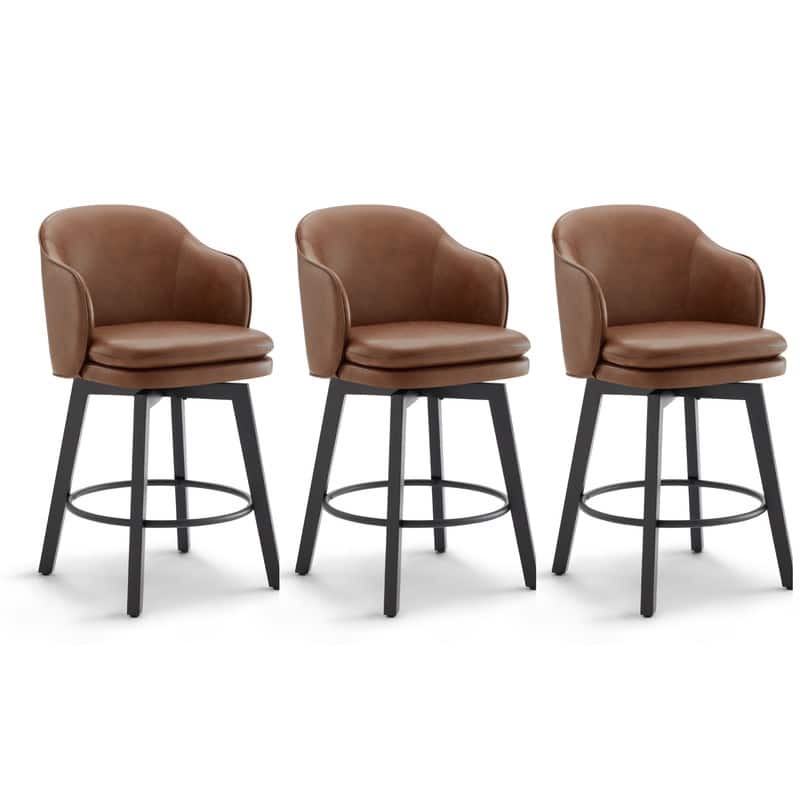 Spruce & Spring Kaylee Modern Swivel Counter Height Bar Stools with Arm
