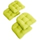 preview thumbnail 17 of 70, 19-inch Twill U-shaped Chair Cushion (Set of 1, 2, or 4) - 19 x 19 Set of 4 - Mojito Lime