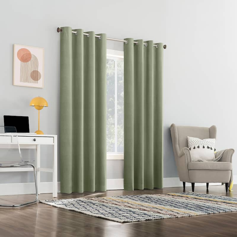 Sun Zero Duran Thermal Insulated Total Blackout Grommet 1-Piece Curtain Panel, Single Panel