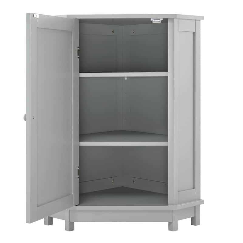 Roomfitters Triangle Bathroom Corner Cabinet with Adjustable Shelf, Space-Saving Storage Unit