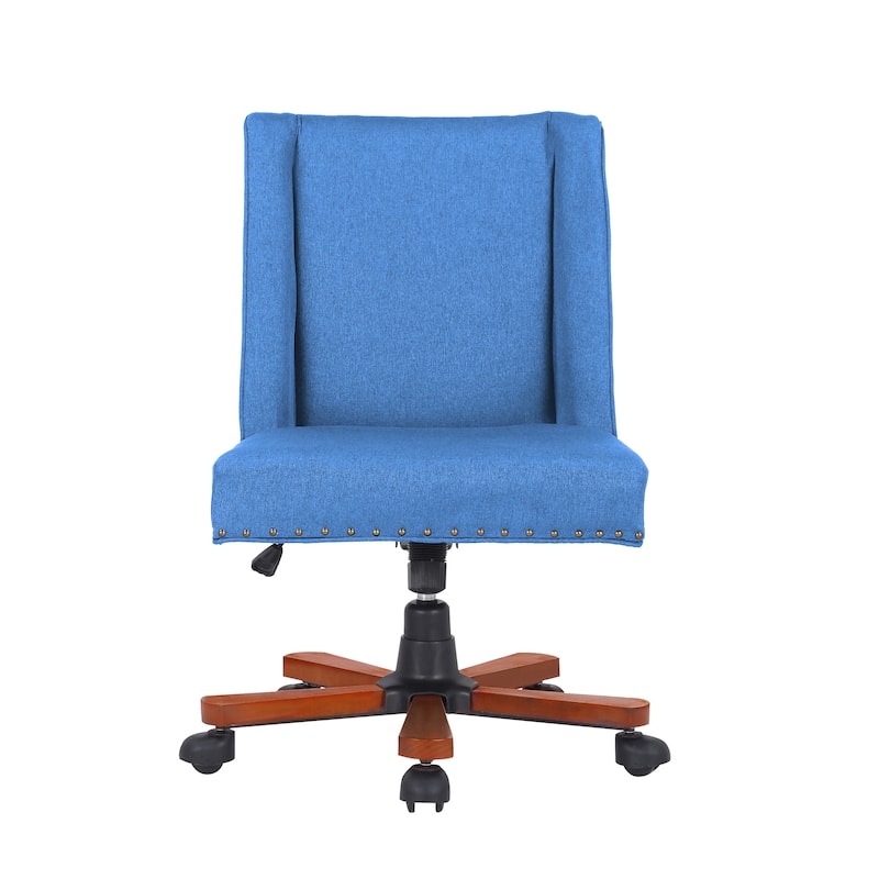 Porthos Home Hanzo Swivel Office Chair, Fabric Upholstery, Wooden Base