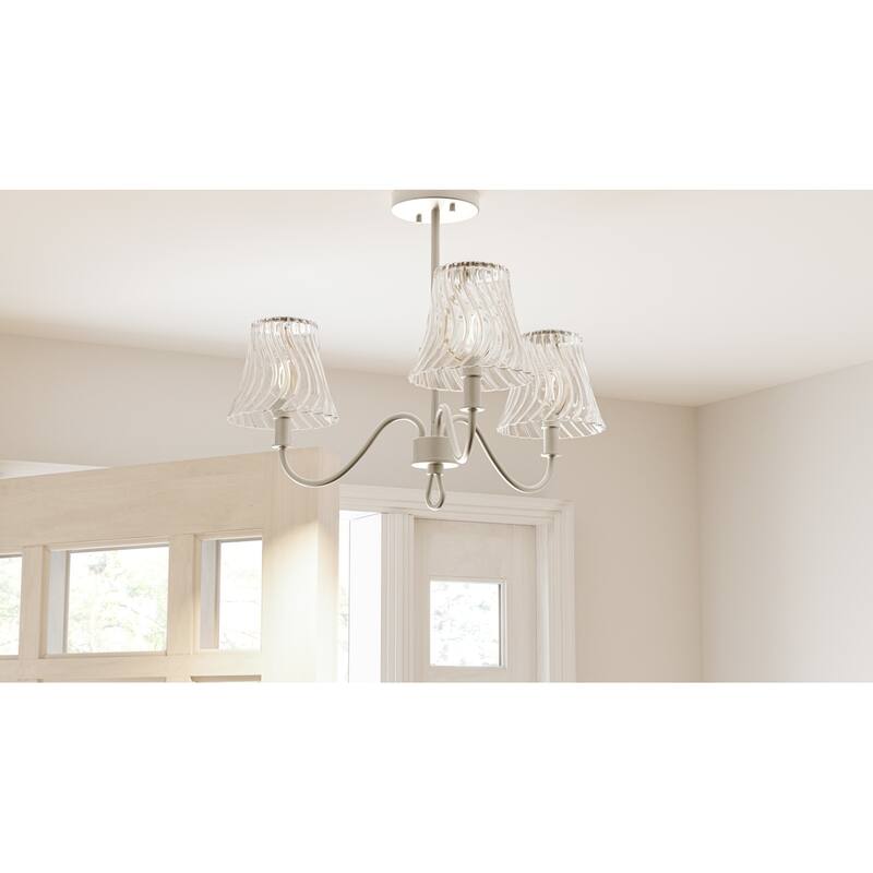 McKinney 3-Light Brushed Nickel Semi-Flush Mount