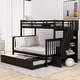 preview thumbnail 3 of 46, Twin-over-Full Bunk Bed with Twin size Trundle, Storage and Guard Rail for Bedroom, Dorm, for Adults