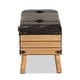 preview thumbnail 5 of 11, Amena Dark Brown PU Leather and Oak Wood Large Storage Ottoman