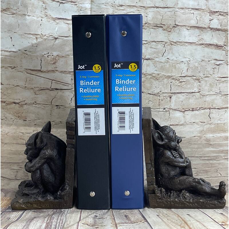 Gargoyles Bookends Book End Bronze Sculpture Statue Mythical Figurine Art Decor