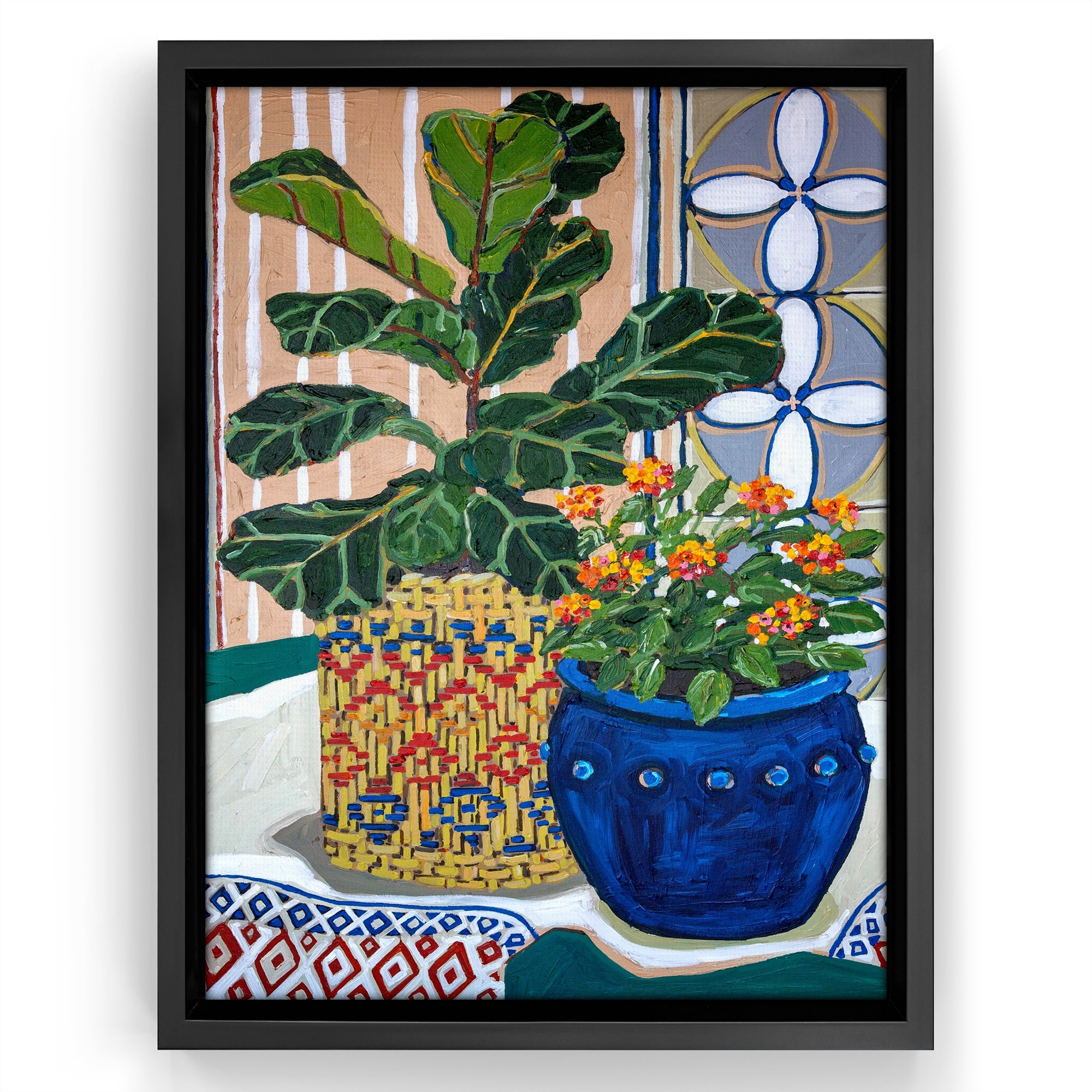 Americanflat - Fiddle Leaf Fig And Flowers by Mandy Buchanan