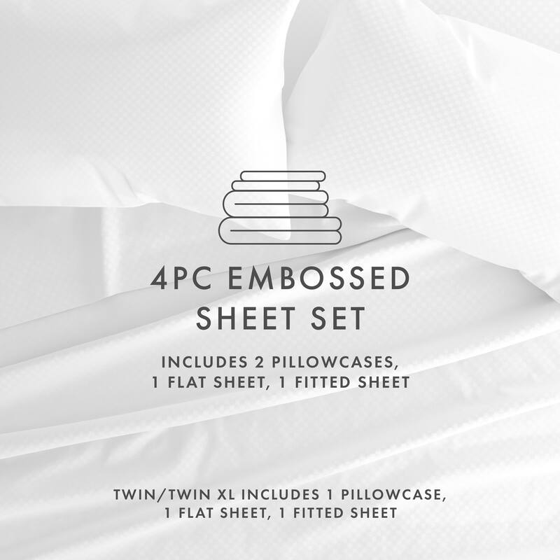 Becky Cameron Premium Checkered Pattern Microfiber 4-piece Deep Pocket Bed Sheet Set