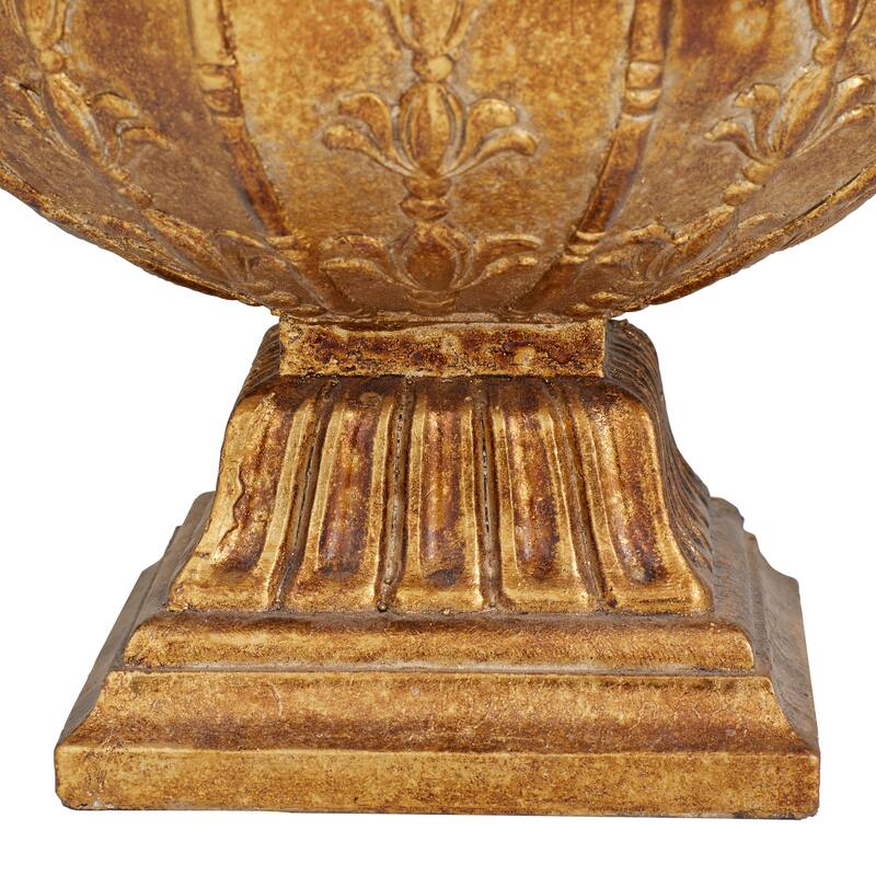 Gold Polystone Ornate Decorative Decorative Bowl - 11 x 11 x 9