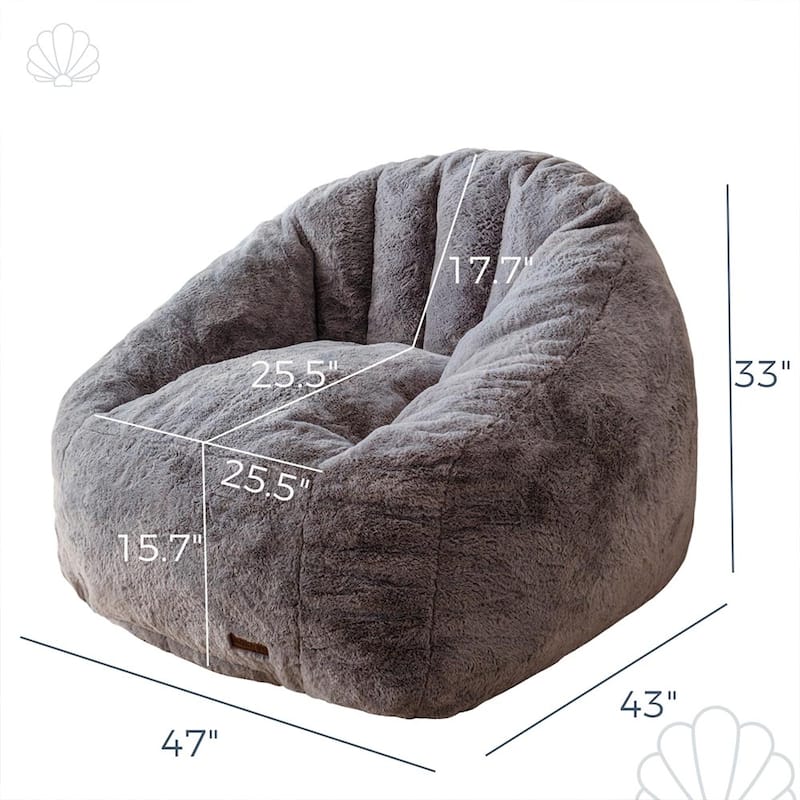 Giant Bean Bag Chair,Shell-Shaped Oversized Bean Bag Chair with Fille
