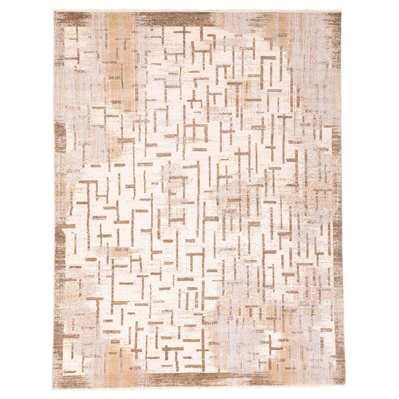 ECARPETGALLERY Hand-knotted Legacy Ivory Wool Rug - 7'11 x 10'2
