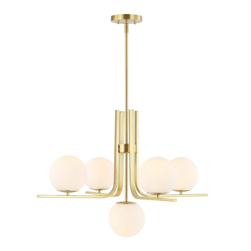 SAFAVIEH Lighting Akina 5 Light 30" Chandelier - 30" x 30" x 29-59" - withD/H - Brass