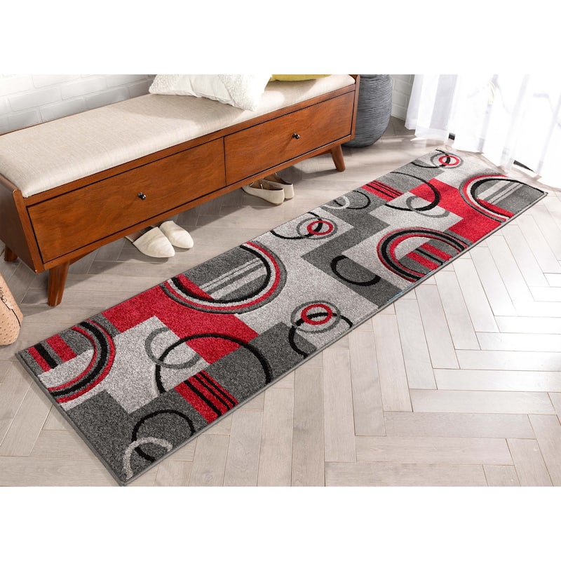 Well Woven Modern Geometric Arcs Shapes Runner Rug - 2' x 7'