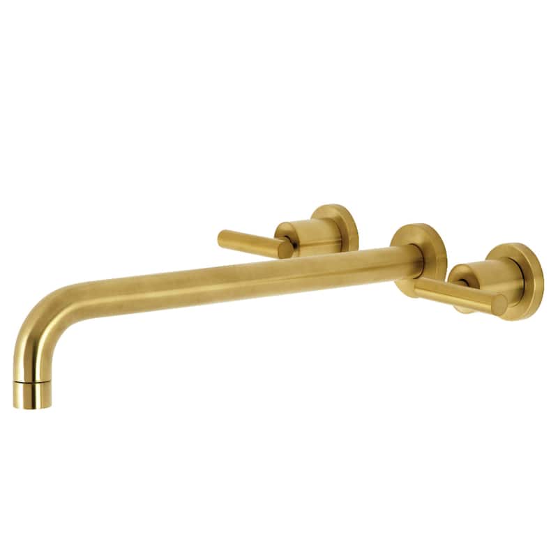 Kingston Brass Manhattan 3-Hole Wall Mount Roman Tub Faucet - Brushed Brass