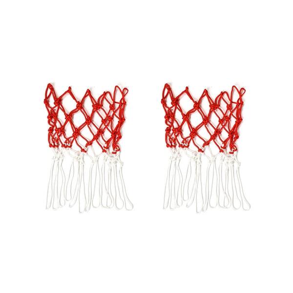 Unique Bargains Nylon Net Mesh Bag White Red Basketball Volleyball