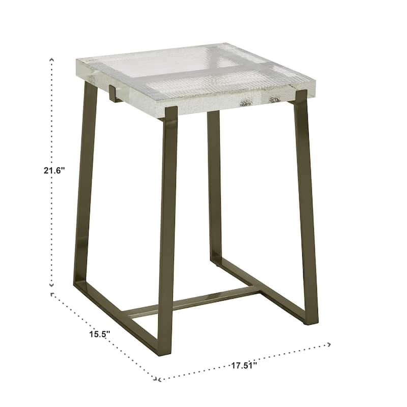 Vardo Stainless Steel Cast Glass Top Table by iNSPIRE Q Modern