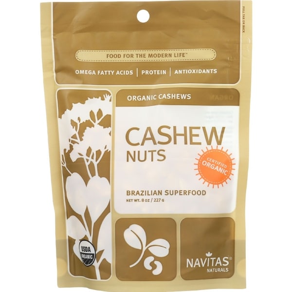 Navitas Naturals Cashew Nuts - Organic - Whole - 8 oz - case of 12