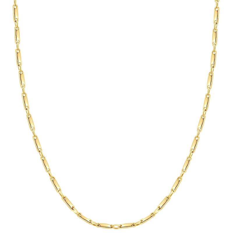 Bliss Diamond Yellow Gold Women's 24" Chain Necklace 8.50 Grams 2.5mm Thick - Yellow - 18 Inch - White