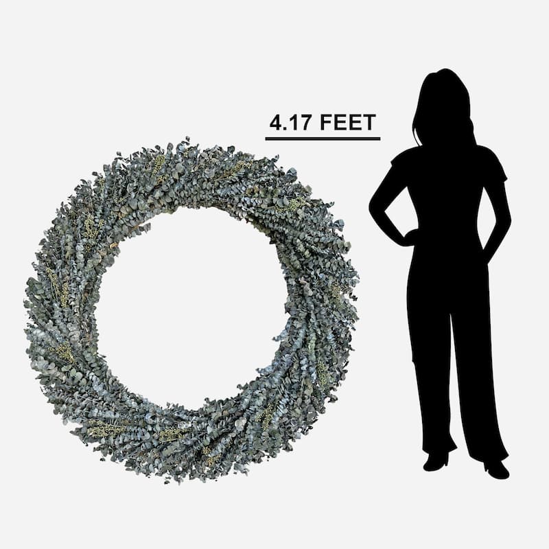 Preserved Decorative Real Dried Eucalyptus Wreath - Green