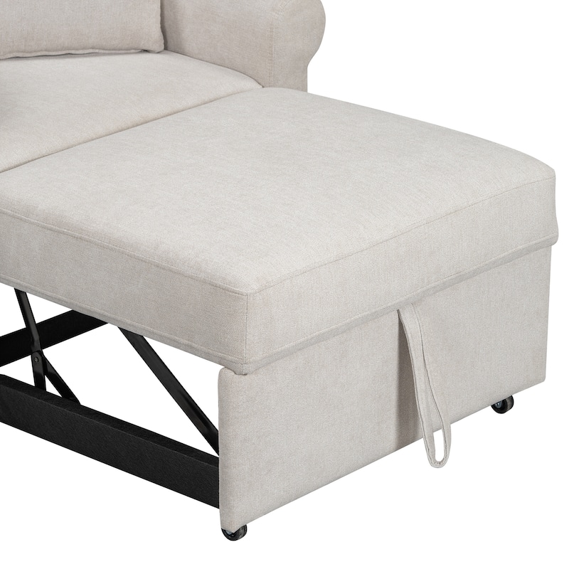 3 IN 1 Convertible Sleeper Lounger Chair with Adjustable Backrest