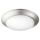preview thumbnail 4 of 3, Quorum International 8" Wide LED Flush Mount Bowl Ceiling Fixture Satin Nickel