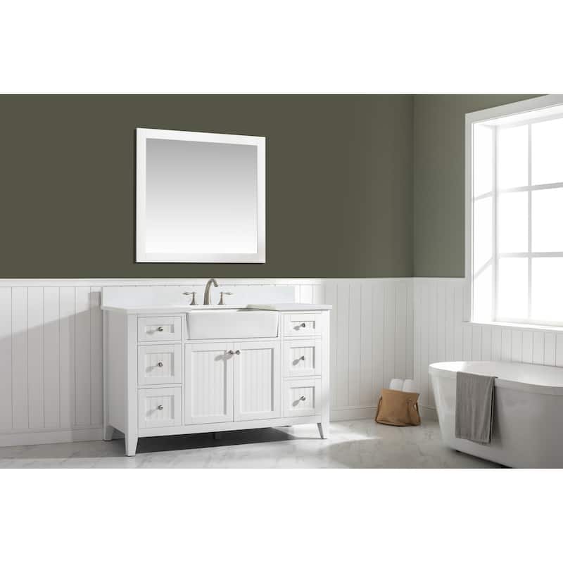 Burbank 54" Single Vanity in White