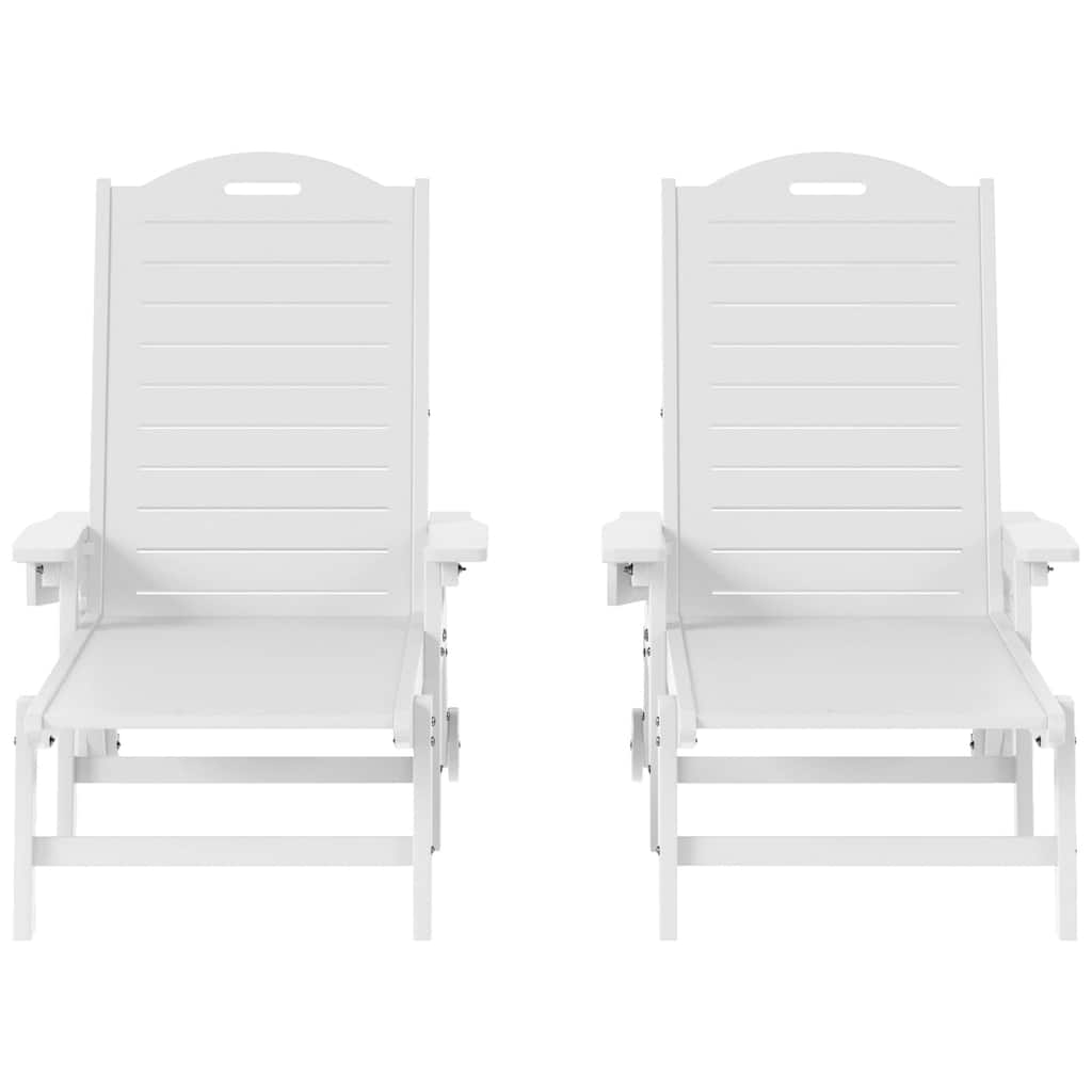 Brighton Outdoor Poly Reclining Chaise Lounge with Wheels & Cup Holder (Set of 2)