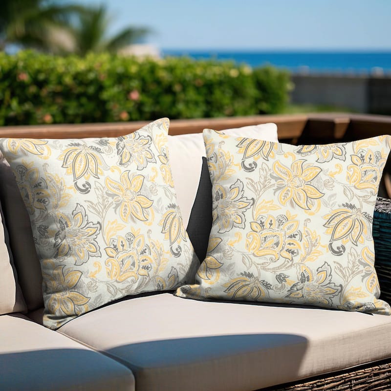 Outdoor Patio Water-Resistant Throw Pillows Set of 2 - Multiple Colors