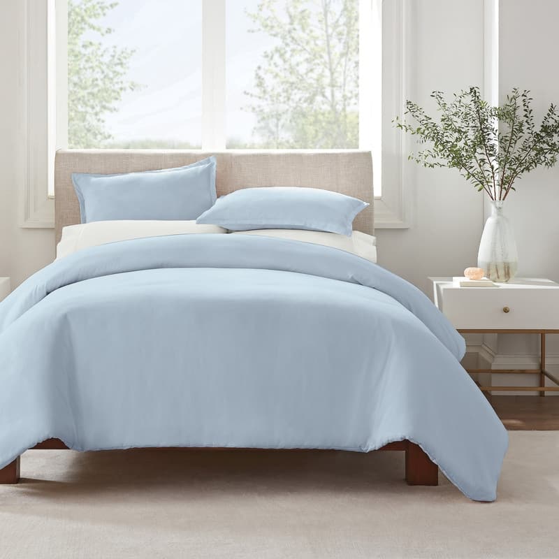 Serta Simply Clean Antimicrobial 3 Piece Duvet Set